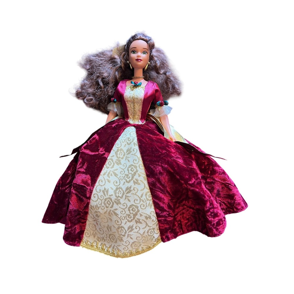 Vintage 90s Barbie Disney Holiday Princess Belle Doll Beauty and the Beast
